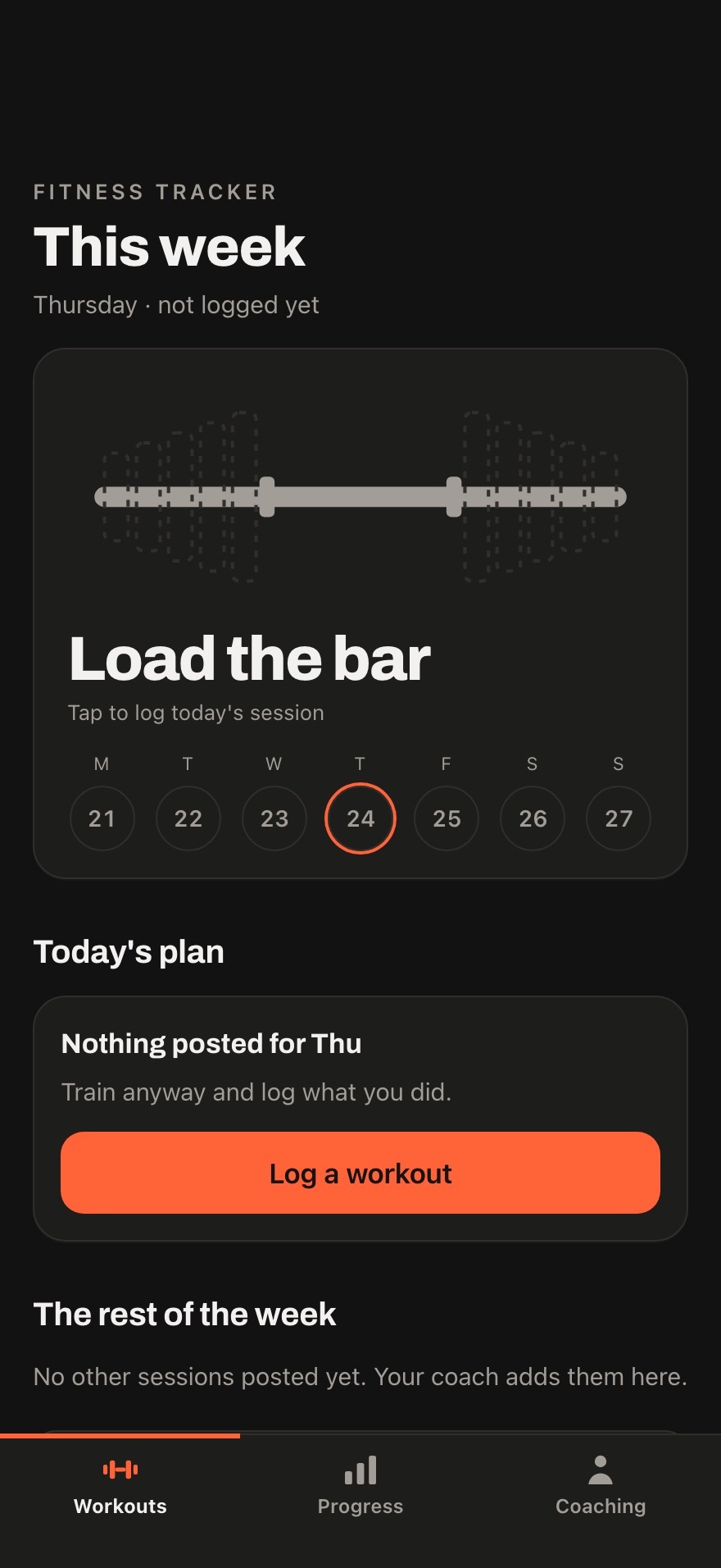A fitness tracker app
